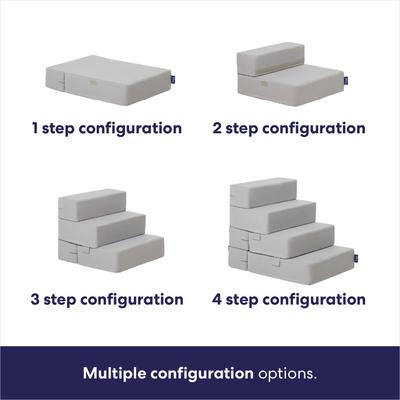 Show full view: Frisco Modular Foam Cat & Dog Stairs, Gray, 4-step slide 3 of 9