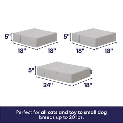 Show full view: Frisco Modular Foam Cat & Dog Stairs, Gray, 4-step slide 2 of 9