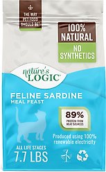 Nature's Logic 100% Natural Feline Sardine Meal Feast All Life Stages Dry Cat Food, 7.7-lb bag