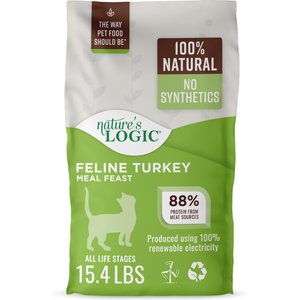 Nature's Logic 100% Natural Feline Turkey Meal Feast All Life Stages Dry Cat Food, 15.4-lb bag