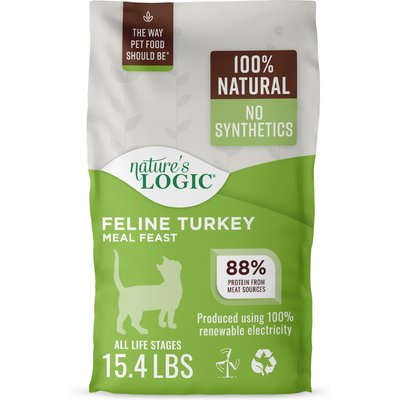Nature's Logic Nature's Logic 100% Natural Feline Turkey Meal Feast All Life Stages Dry Cat Food, 15.4-lb bag