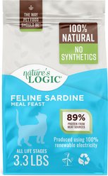 Nature's Logic 100% Natural Feline Sardine Meal Feast All Life Stages Dry Cat Food, 3.3-lb bag