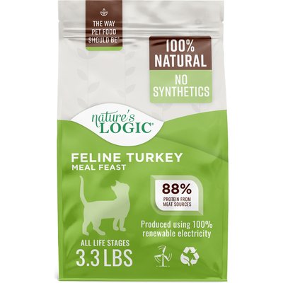 Nature's Logic Nature's Logic 100% Natural Feline Turkey Meal Feast All Life Stages Dry Cat Food, 3.3-lb bag