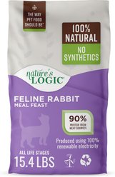 Nature's Logic 100% Natural Feline Rabbit Meal Feast All Life Stages Dry Cat Food, 15.4-lb bag