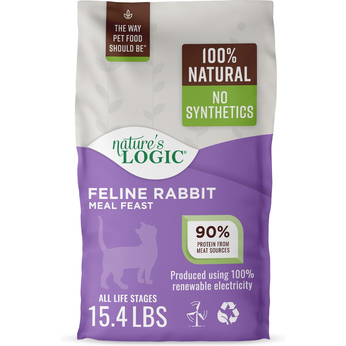 Nature's Logic 100% Natural Feline Rabbit Meal Feast All Life Stages Dry Cat Food, 15.4-lb bag