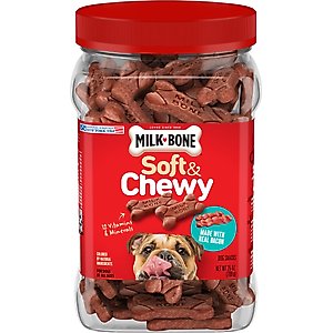 Milk-Bone Real Bacon Soft & Chewy Dog Treats, 25-oz canister