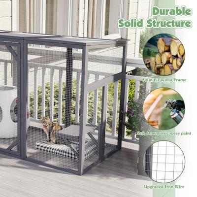 Show full view: Coziwow Catio Outdoor Cat Playpen, Grey slide 6 of 6