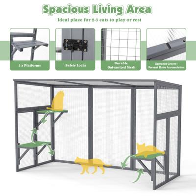 Show full view: Coziwow Catio Outdoor Cat Playpen, Grey slide 4 of 6