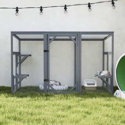 Show full view: Coziwow Catio Outdoor Cat Playpen, Grey slide 2 of 6