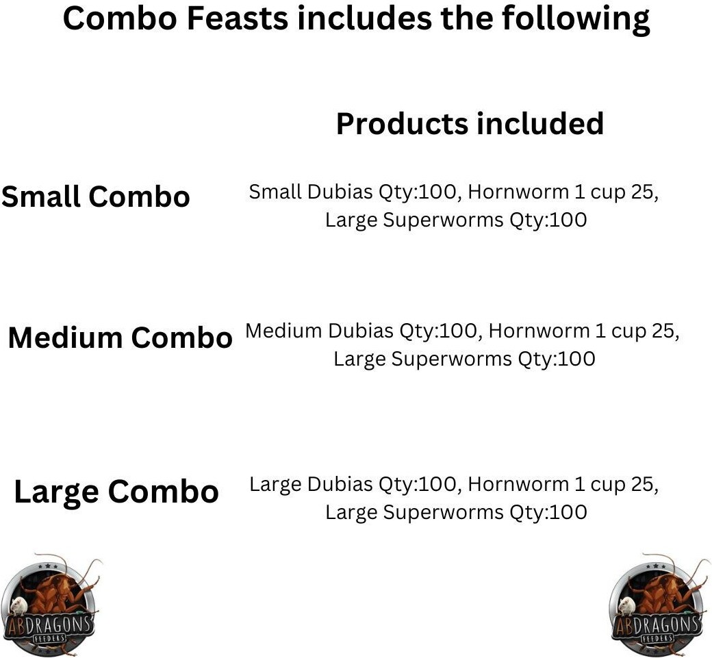 Curated visual reference: Fresh Look at Abdragons Dubia Roach Hornworm Superworm Live Feeder Combo Reptile