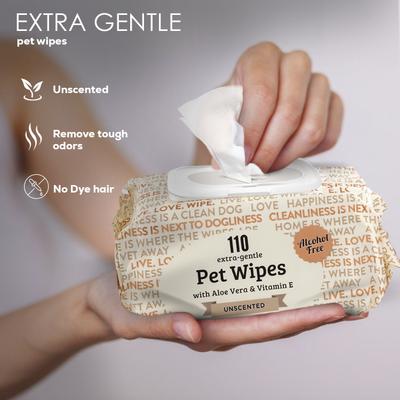 Show full view: Precious Tails Aloe & Vitamin E Dog Grooming Wipes, Unscented, 110 count slide 6 of 7