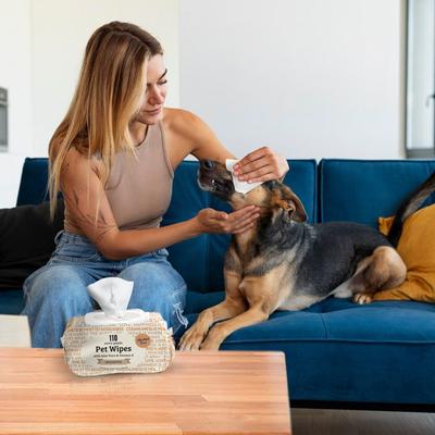 Show full view: Precious Tails Aloe & Vitamin E Dog Grooming Wipes, Unscented, 110 count slide 4 of 7