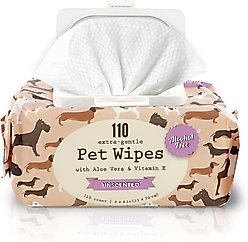 Precious Tails Cleaning & Deodorizing Dog Grooming Wipes, Unscented, 110 count