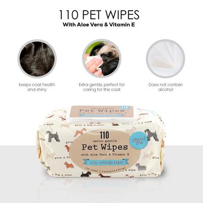 Show full view: Precious Tails Cleaning & Deodorizing Dog Grooming Wipes, Baby Powder Scented, 110 count slide 5 of 6