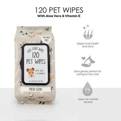 Show full view: Precious Tails Live. Love. Wash. Dog Grooming Wipes, Unscented, 120 count slide 5 of 6