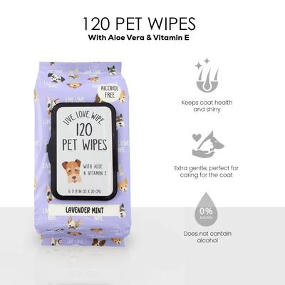 Show full view: Precious Tails Live. Love. Wash. Dog Grooming Wipes, Lavender Mint Scented, 120 count slide 5 of 6