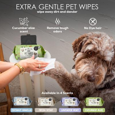 Show full view: Precious Tails Live. Love. Wash. Dog Grooming Wipes, Cucumber Aloe Scented, 120 count slide 6 of 6