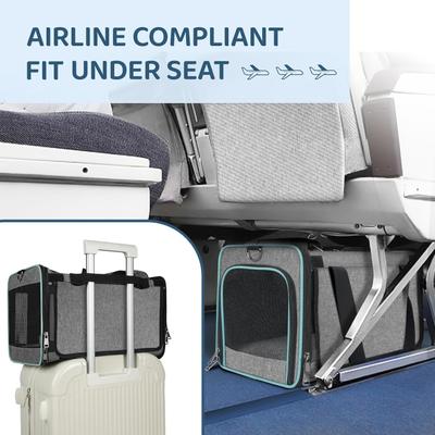 Show full view: Gapzer Airline Approved Soft-Sided Dog & Cat Carrier Bag, Grey, 17 x 11 x 11-in slide 4 of 8