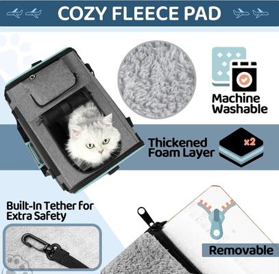 Show full view: Gapzer Airline Approved Soft-Sided Dog & Cat Carrier Bag, Grey, 17 x 11 x 11-in slide 6 of 8