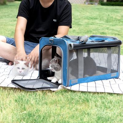 Show full view: Gapzer Soft-Sided Collapsible Dog & Cat Carrier Bag, Blue slide 7 of 10