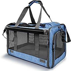 Gapzer Soft-Sided Collapsible Dog & Cat Carrier Bag, Blue