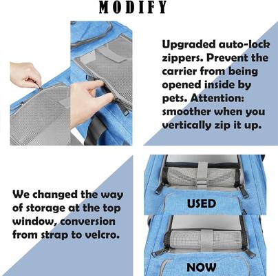 Show full view: Gapzer Soft-Sided Collapsible Dog & Cat Carrier Bag, Blue slide 3 of 10