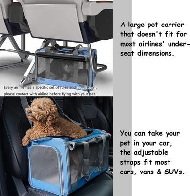 Show full view: Gapzer Soft-Sided Collapsible Dog & Cat Carrier Bag, Blue slide 5 of 10