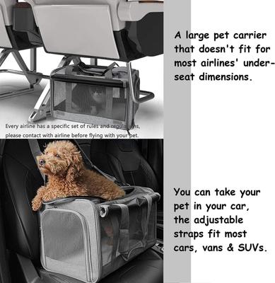 Show full view: Gapzer Soft-Sided Collapsible Dog & Cat Carrier Bag, Grey slide 5 of 9