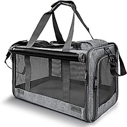Gapzer Soft-Sided Collapsible Dog & Cat Carrier Bag, Grey