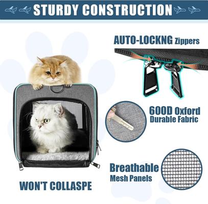 Show full view: Gapzer Airline Approved Dog & Cat Carrier Bag, Grey slide 6 of 8