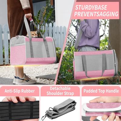 Show full view: Gapzer Top Load Collapsible Soft-Sided Dog & Cat Carrier Bag, Pink slide 4 of 7