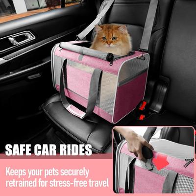 Show full view: Gapzer Top Load Collapsible Soft-Sided Dog & Cat Carrier Bag, Pink slide 5 of 7