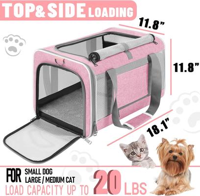 Show full view: Gapzer Top Load Collapsible Soft-Sided Dog & Cat Carrier Bag, Pink slide 2 of 7