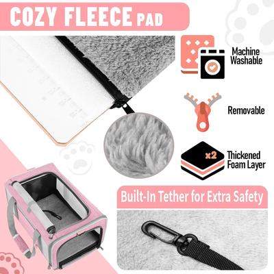 Show full view: Gapzer Top Load Collapsible Soft-Sided Dog & Cat Carrier Bag, Pink slide 3 of 7