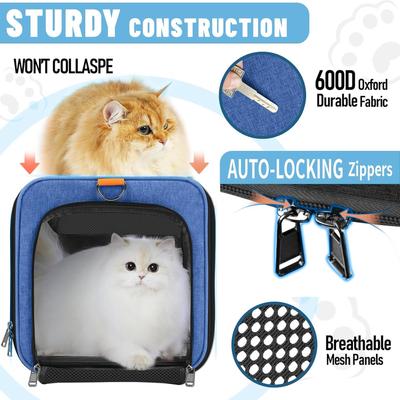 Show full view: Gapzer Top Load Collapsible Soft-Sided Dog & Cat Carrier Bag, Blue slide 7 of 7