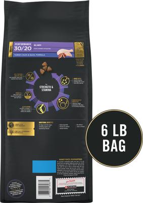 Show full view: Purina Pro Plan Sport Performance All Life Stages High-Protein 30/20 Turkey, Duck & Quail Formula Dry Dog Food, 6-lb bag slide 3 of 11