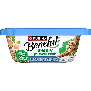 Purina Beneful Freshly Prepared Meals Roasted Turkey Medley with Wild Rice, Peas & Barley Wet Dog Food, 10-oz, case of 8