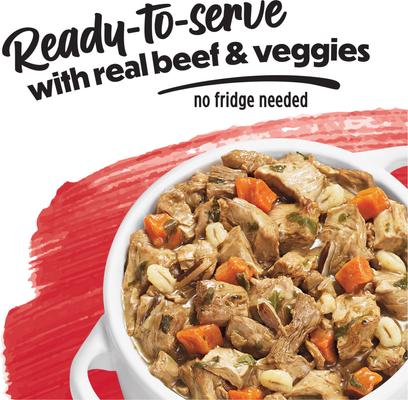Show full view: Purina Beneful Freshly Prepared Meals Simmered Beef Entree with Carrots, Barley, Wild Rice & Spinach Wet Dog Food, 10-oz, case of 8 slide 4 of 12