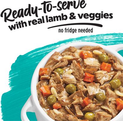 Show full view: Purina Beneful Freshly Prepared Meals Savory Rice & Lamb Stew with Peas & Carrots Wet Dog Food, 10-oz, case of 8 slide 4 of 12