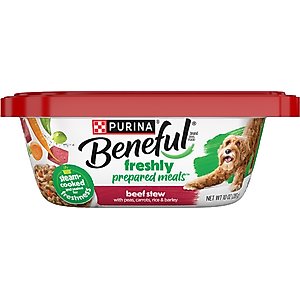 Purina Beneful Freshly Prepared Meals Beef Stew with Peas, Carrots, Rice & Barley Wet Dog Food, 10-oz, case of 8