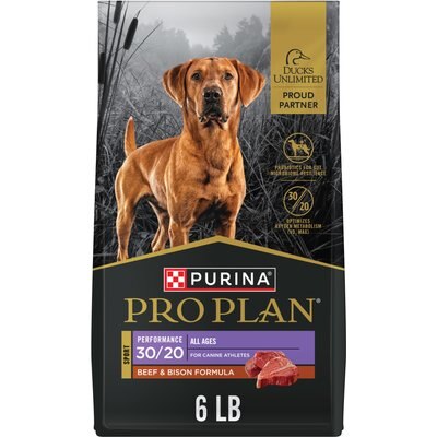 Purina Pro Plan Purina Pro Plan Sport Performance All Life Stages High-Protein 30/20 Beef & Bison Formula Dry Dog Food, 6-lb bag