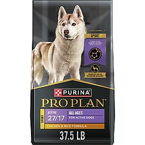 Purina Pro Plan Sport Active All Life Stages High-Protein 27/17 Chicken & Rice Formula Dry Dog Food, 37.5-lb bag