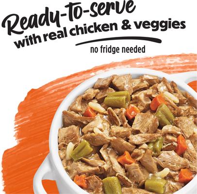 Show full view: Purina Beneful Freshly Prepared Meals Simmered Chicken Medley with Carrots, Green Beans & Wild Rice Wet Dog Food, 10-oz, case of 8 slide 4 of 12