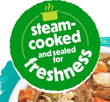 Show full view: Purina Beneful Freshly Prepared Meals Savory Rice & Lamb Stew with Peas & Carrots Wet Dog Food, 10-oz, case of 8 slide 5 of 12