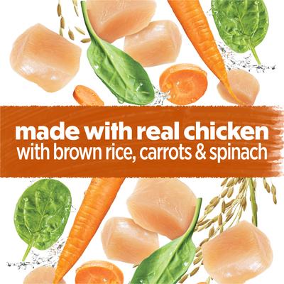 Show full view: Purina Beneful Freshly Prepared Meals Roasted Chicken Recipe with Brown Rice, Carrots & Spinach Wet Dog Food, 10-oz, case of 8 slide 6 of 12