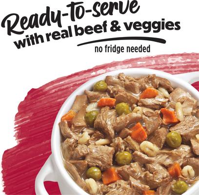 Show full view: Purina Beneful Freshly Prepared Meals Beef Stew with Peas, Carrots, Rice & Barley Wet Dog Food, 10-oz, case of 8 slide 4 of 11