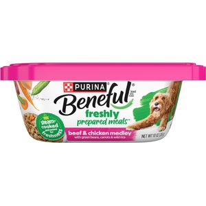 Purina Beneful Freshly Prepared Meals Beef & Chicken Medley with Green Beans, Carrots & Wild Rice Wet Dog Food, 10-oz, case of 8