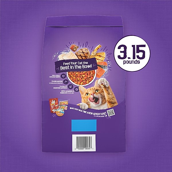 Show full view: Friskies Surfin' & Turfin' Favorites Muscle & Immune Support Crunchy Dry Cat Food, 3.15-lb bag slide 3 of 13