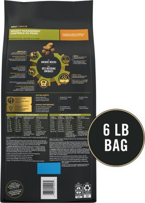 Show full view: Purina Pro Plan Adult Weight Management Shredded Blend Chicken & Rice Formula Dry Dog Food, 6-lb bag slide 3 of 12