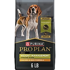 Purina Pro Plan Adult Weight Management Shredded Blend Chicken & Rice Formula Dry Dog Food, 6-lb bag